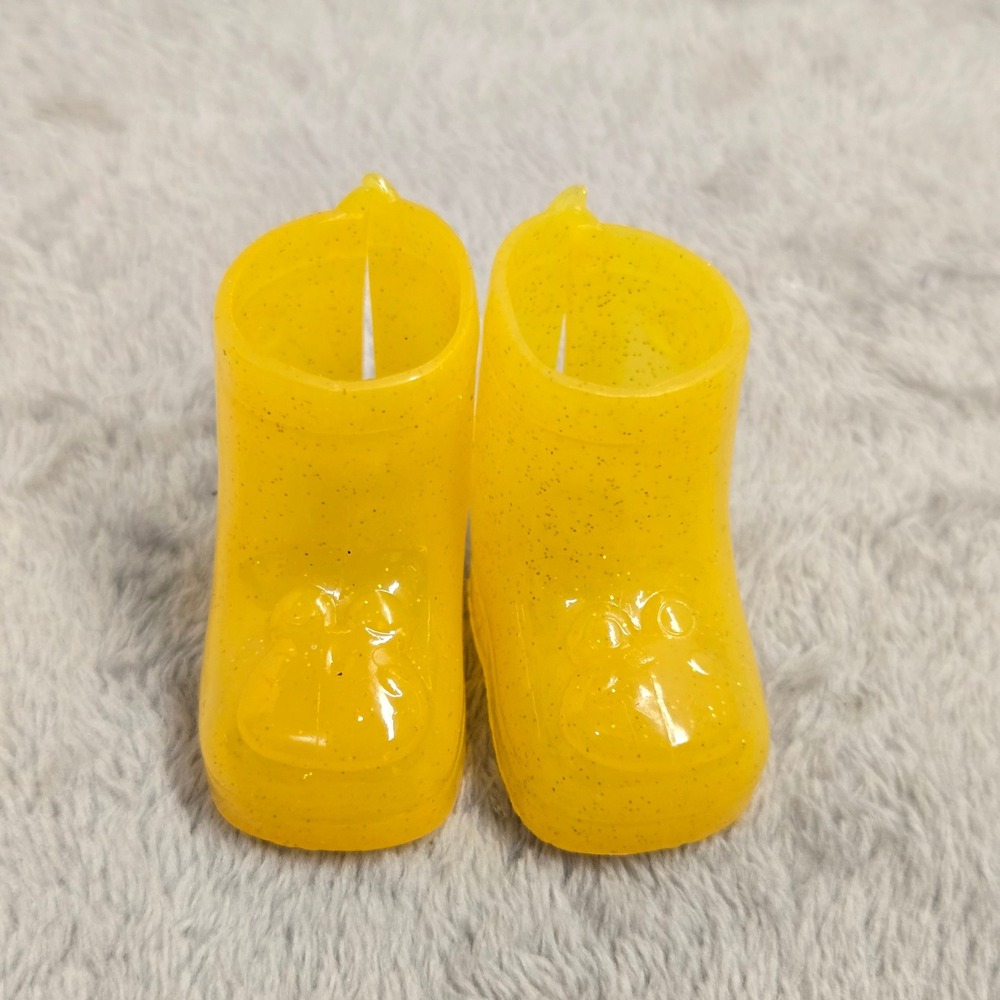 Baby Alive Yellow Glitter Rain Boots Doll Shoes Replacement Accessory Bear Face